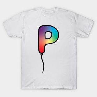 Initial Monogram Balloon Letter P T-Shirt